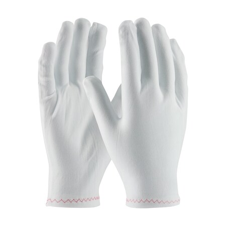 Pip Stretch Nylon Inspection Glove with Zig-Zag Stitched Rolled Hem - 9", LADIES, White, 12PK 98-703